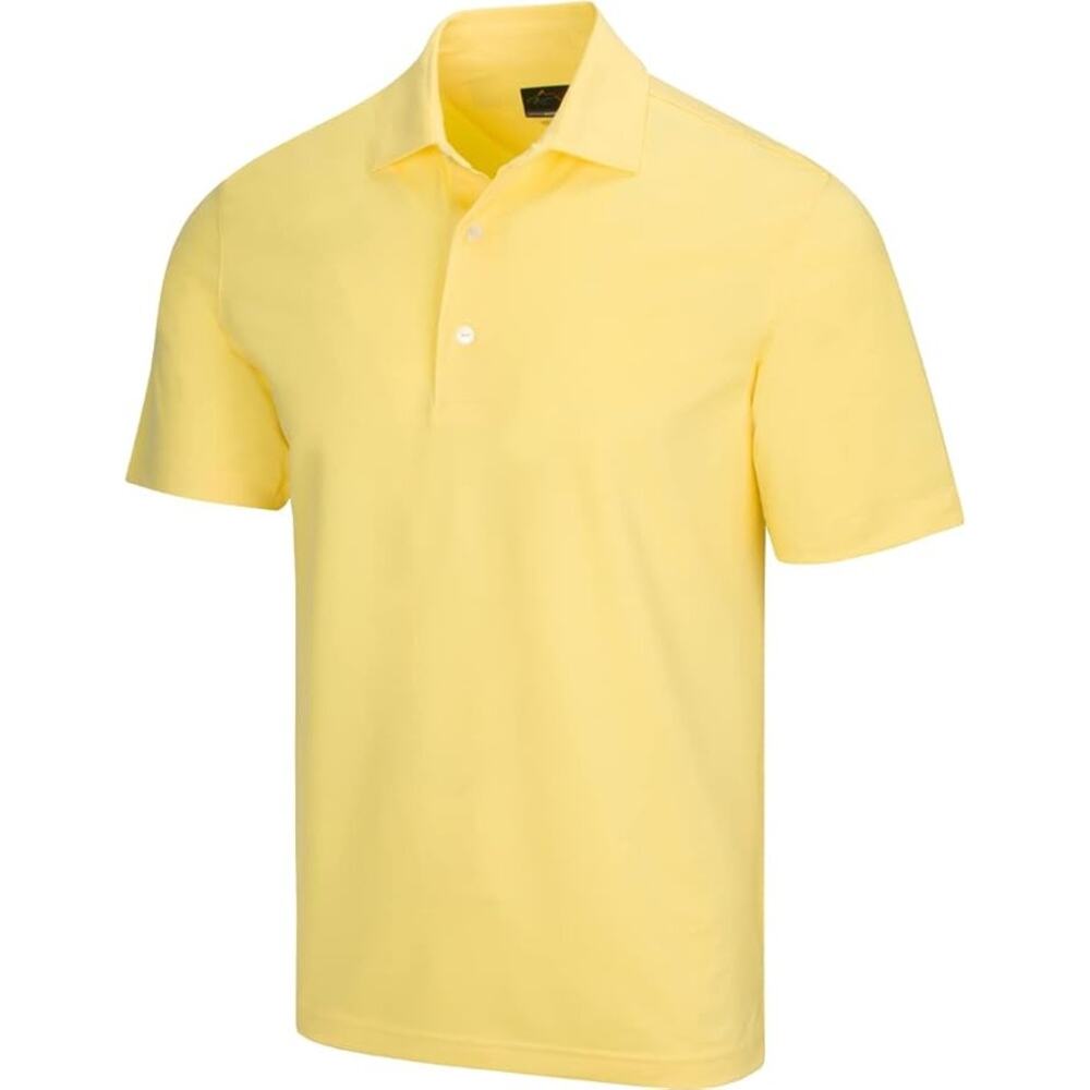 Greg Norman Freedom Micro Pique Men's Yellow Golf Polo Medium New